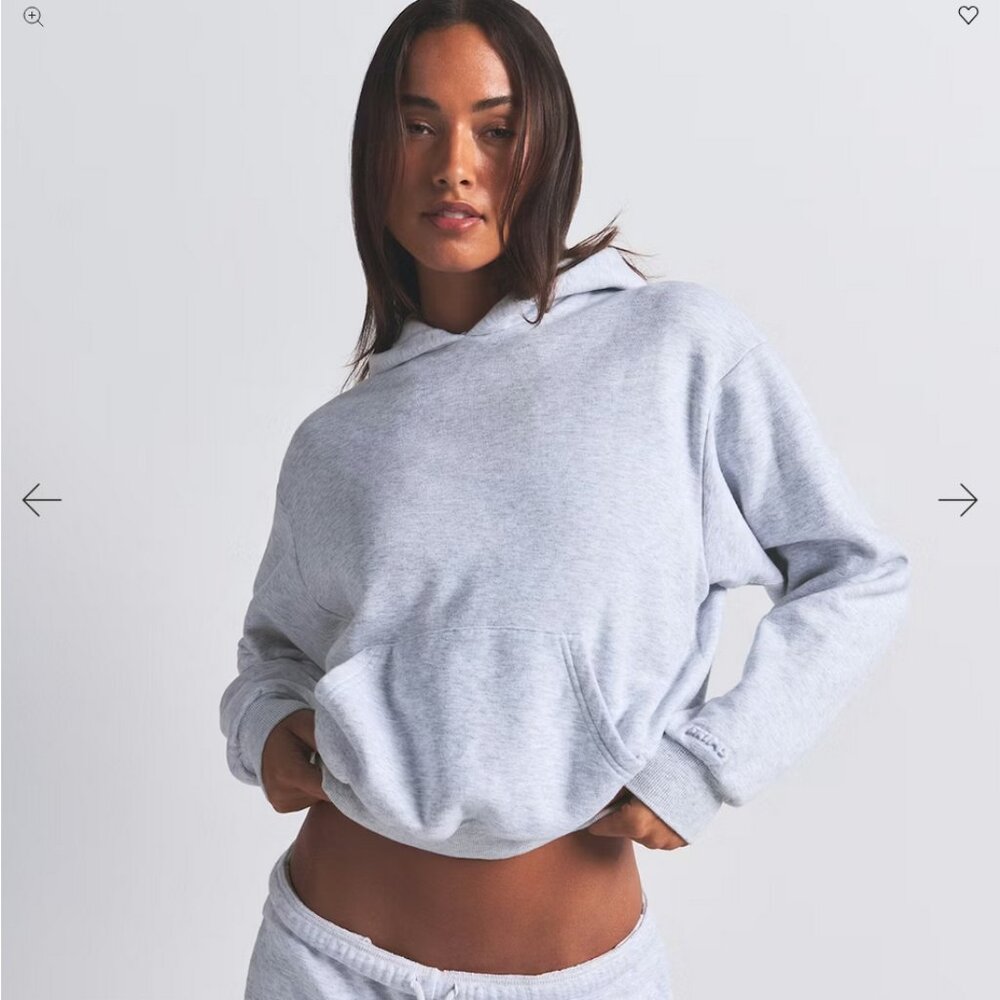 SKIMS COTTON FLEECE CLASSIC FULLPULL OVER HOODIE